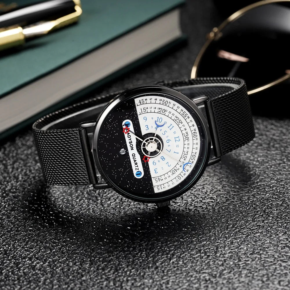 luckacco men's starry sky creativity calendar watches casual sport watch for men quartz wristwatch relogio masculino