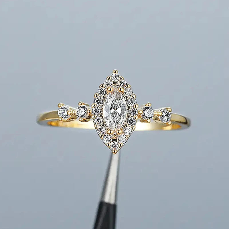 luckacco daily picks fashion luxury marquise cubic zirconia rings for women engagement wedding accessories gold color jewelry drop shipping