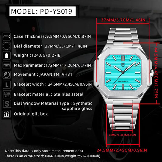 Luckacco PAGANI DESIGN New Quartz Men's Watch Stainless Steel Sports Waterproof Men Watches Luxury Fashion Sapphire Glass Watch For Men's