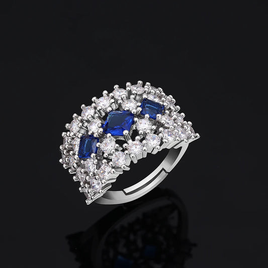 Luckacco 2025 New 4-piece Ring Cubic Zirconia Bridal Wedding Jewelry Set, Dubai Nigeria Crystal Wedding Jewelry Set