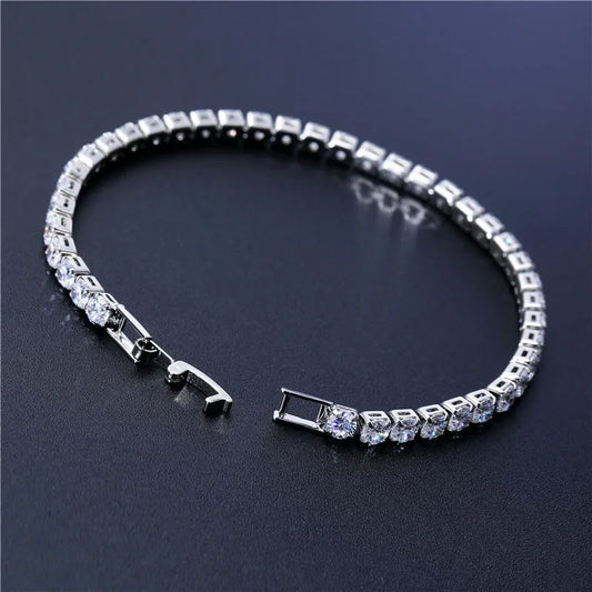 Luckacco 17/19CM Tennis Bracelet Cubic Zirconia Iced Out Crystal Chain Bracelet for Women Luxury Men Bracelet Chain Homme Jewelry Gifts
