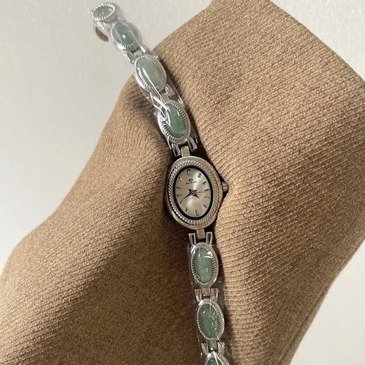 Luckacco Natural Jade Bracelet Watch Gift Women,Ladies Watches Luxury High Quality Gold Quartz Watches, Elegant Women's Wristwatches