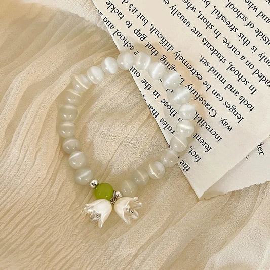 Luckacco 2024 New Trendy Red Crystal Beaded Bracelets for Women Simple Tassel Handmade Beads Fox Pendant Bracelets Jewelry Accessories