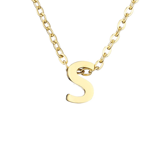 Luckacco Initial necklace letter pendant chamrs stainless steel Necklace jewelry Women's Necklace Box Chain Choker woman trend 2025 gift