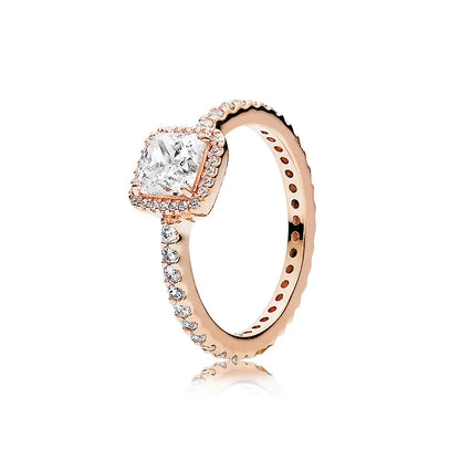 Luckacco 100% fashionable 925 sterling silver original heart-shaped water drop butterfly zircon charming ring for women's wedding jewelry
