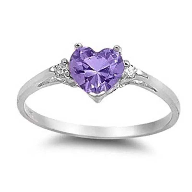 luckacco romantic pink heart shaped ring for female cubic zirconia bridal wedding party  with minimalist fashion jewelry accessories