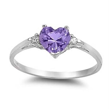 Luckacco Romantic Pink Heart shaped Ring for Female Cubic Zirconia Bridal Wedding Party  with Minimalist Fashion Jewelry Accessories