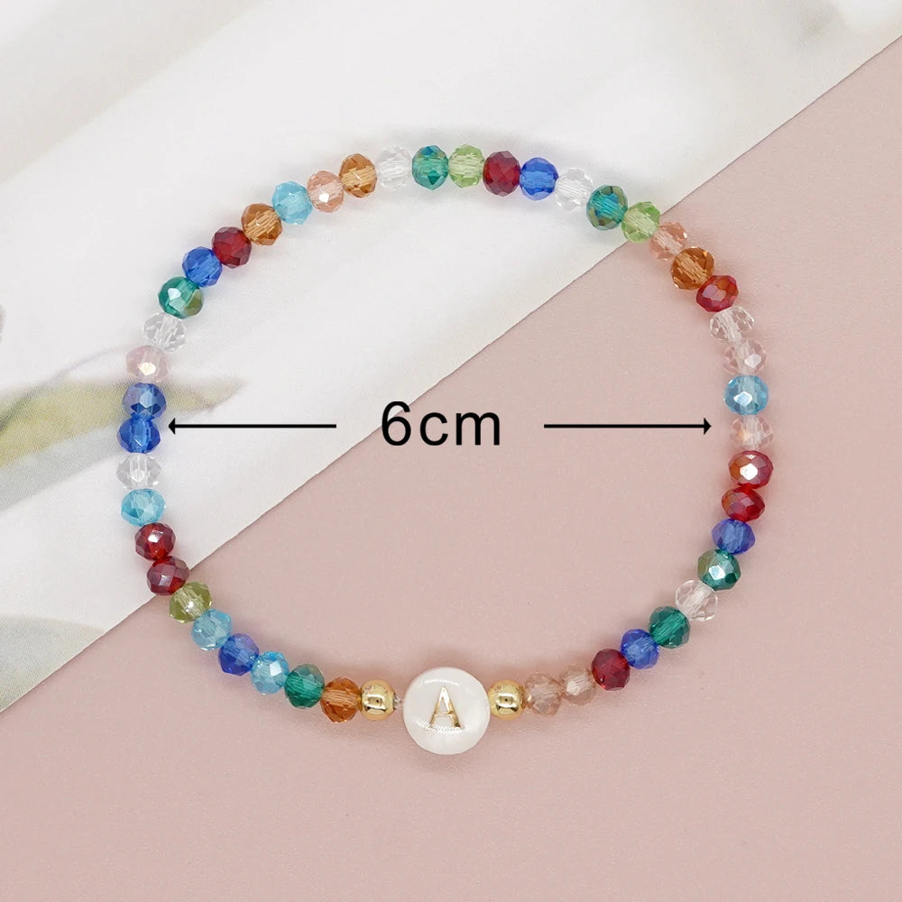 luckacco go2boho crystal shell letter a-z bracelets for women boho summer beach lucky fashion trend jewelry accessories surprise gifts