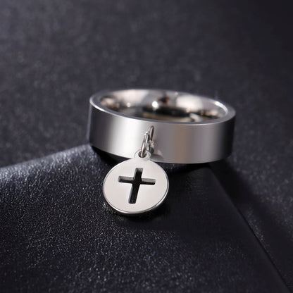 Luckacco Unift Women Stainless Steel Charms Rings Flower Leaf Spider Paw Pendant Finger Ring Fashion Minimalist Couple Jewelry