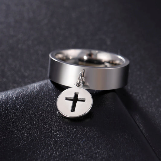 Luckacco Unift Women Stainless Steel Charms Rings Flower Leaf Spider Paw Pendant Finger Ring Fashion Minimalist Couple Jewelry