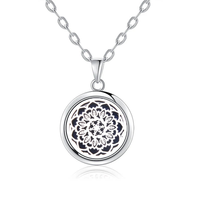 luckacco new tree of life aromatherapy necklace stainless steel essential oil diffuser amulet perfume locket pendant women jewelry gift