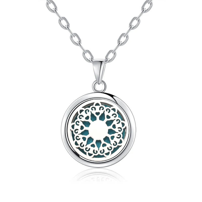 luckacco new tree of life aromatherapy necklace stainless steel essential oil diffuser amulet perfume locket pendant women jewelry gift