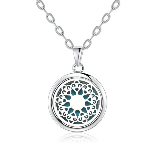 Luckacco New Tree Of Life Aromatherapy Necklace Stainless Steel Essential Oil Diffuser Amulet Perfume Locket Pendant Women Jewelry Gift