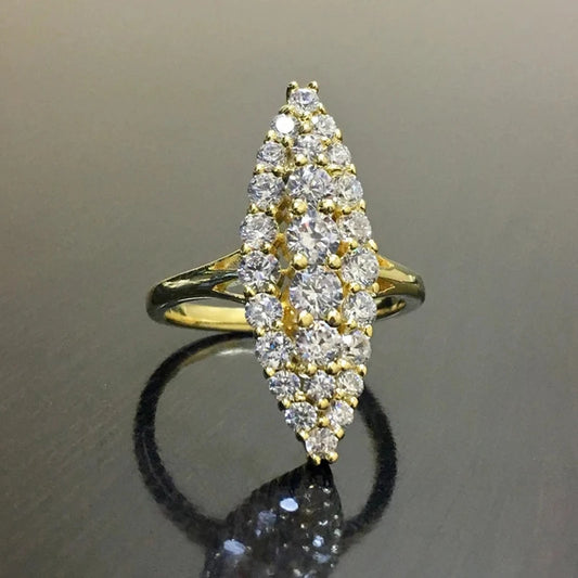 Luckacco daily picks Geometric Shaped Women Rings with Marquise Cubic Zirconia Exquisite Female Accessories for Wedding Party Fashion Jewelry