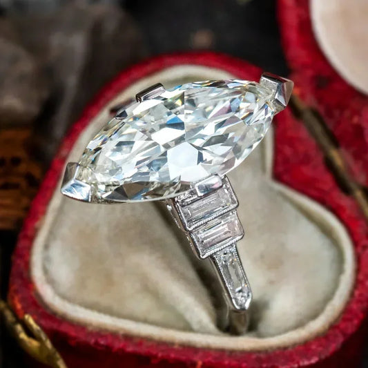 Luckacco Crystal Marquise Cubic Zircon Female Rings Geometric Fashion Contracted Design Wedding Engagement Bands Jewelry for Women
