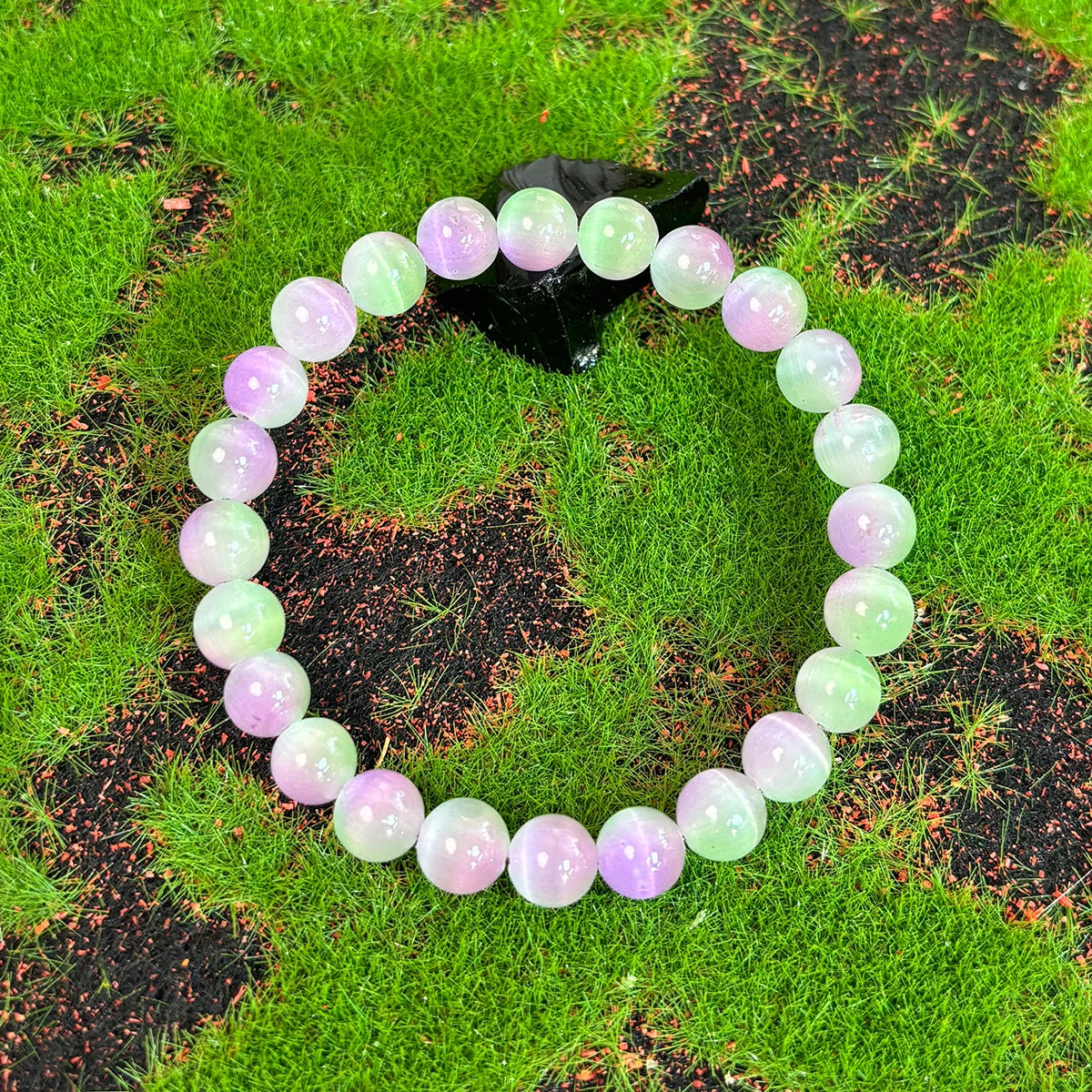 luckacco 1pc/pink and purple cat's eye bracelet symbolizes wealth and prosperity. a jewelry gift for women, perfect for all seasons.