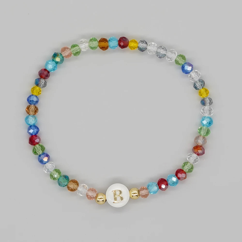 luckacco go2boho crystal shell letter a-z bracelets for women boho summer beach lucky fashion trend jewelry accessories surprise gifts
