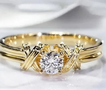 Luckacco New Retro Women Square Royal Princess Stylish Wedding Ladies Finger Ring  Pretty Gift Valentine's Surprise For Wife