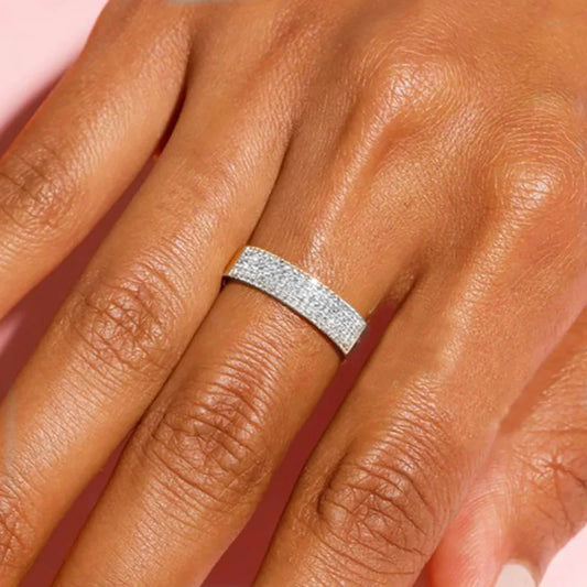 Luckacco Dainty Minimalist Stacking Ring For Women Trend Cubic Zircon Gold Color Crystal Finger Accessories for Female Jewelry Gift R737