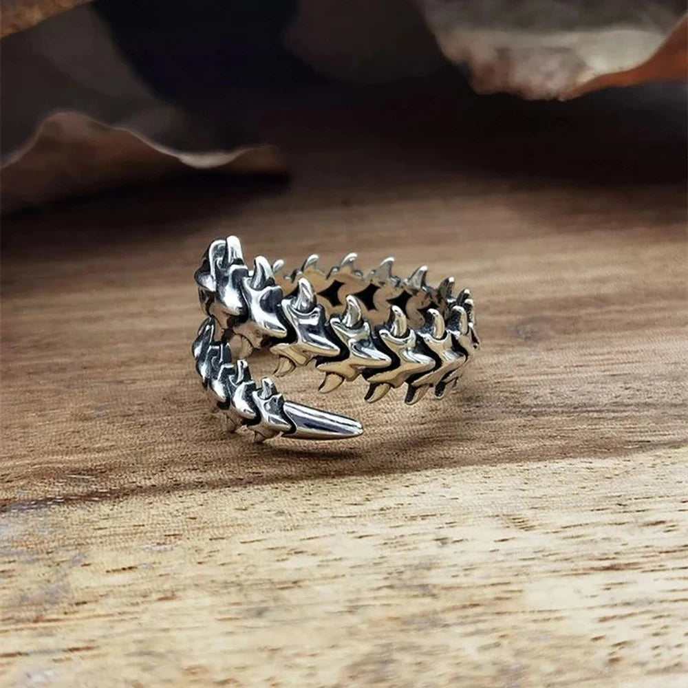 luckacco new anime tokyo ghoul coiled bone punk ring creative kaneki ken adjustable open rings for women men cosplay accessories