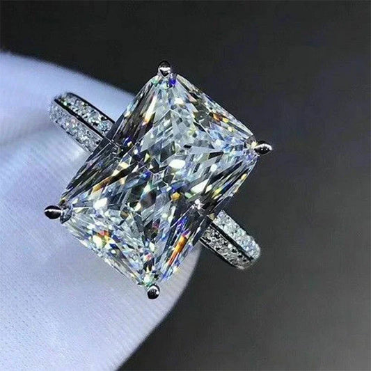 Luckacco Fashion Big Square Crystal Stone Women Wedding Bridal Ring Luxury Engagement Party Anniversary Best Gift Large Rings