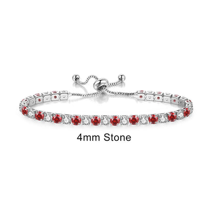 Luckacco Adjustable Multicolor Tennis Bracelets For Women Ladies Wedding Rainbow Colorful Zircon Charm Bracelet Hand Chain Jewelry DZH043