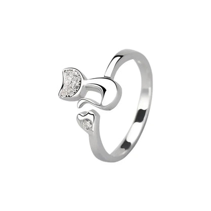 Luckacco Charm Crystal Top Quality Cubic Zirconia Crystal Inlaid Cute Animal Cat Ring for Women Girls Fashion Animal Anillo De Mujer Open