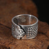 Luckacco Retro Auspicious Cloud Xiangyun Wide Ring Thimble Good Fortune Adjustable Ring Handmade Unisex Designer Jewelry Accessories Gift