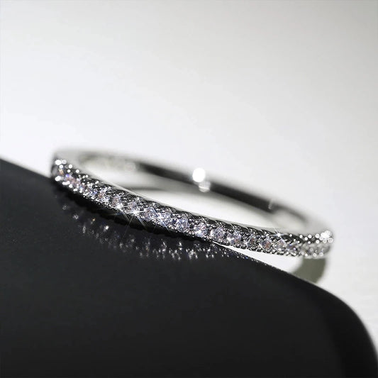 Luckacco 925 Sterling Silver Crystal Wedding Engagement Rings For Women Girls Fashion Jewelry Valentines Day Gift