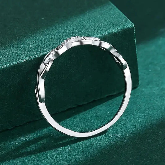 Luckacco daily picks Elegant Infinity 8 Shaped Finger Ring for Women Wedding Band Accessories Silver Color Luxury Trendy Female Jewelry Gift