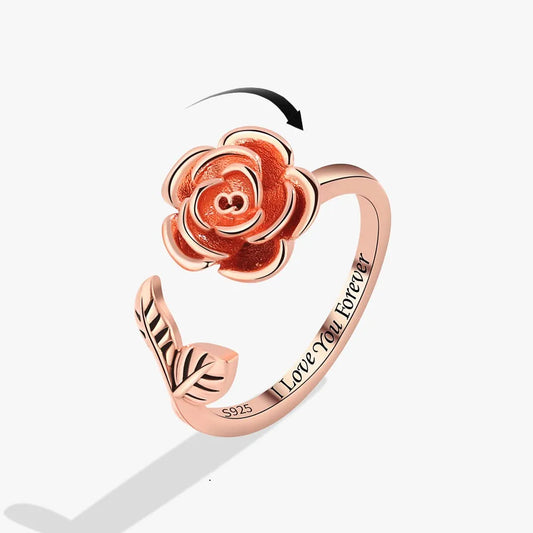 Luckacco Ethnic Mandala Flower Finger Rings for Women Girls Rotating Rose Sun Planet Anxiety Knuckle Ring Anti Stress Jewelry