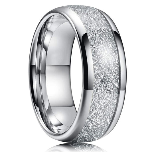 Luckacco Fashion 8mm Black Tungsten Wedding Celtic Dragon Rings Inlaid Blue Zircon Stainless Steel Rings for Men Blue Carbon Fibre Ring