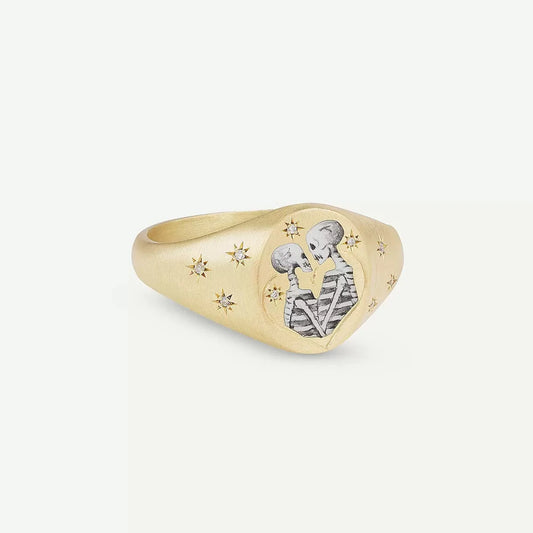 Luckacco 2025 New Finger Ring Copper Gold Color Plated Metal Tarot Enamel Stainless Steel Rings for Women Jewelry