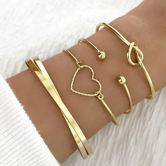 Luckacco Silver Color Stainless Steel Colorfast Bracelets Skyful Star Bracelet Set for Women Fashion Light Luxury Jewelry Gifts