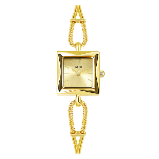 Luckacco Niche high-end women's watch simple small square plate alloy bracelet watch ladies medieval style quartz watch