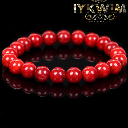 Luckacco Natural Stone Bracelet Red Coral Jades Beads Jewelry Gift For Men Magnetic Health Protection Women Elastic Thread 6 8 mm