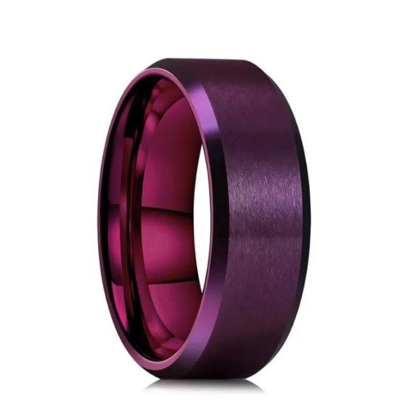 luckacco 4-8mm dull polish silver color titanium ring for men and women personalized ring customize engraved