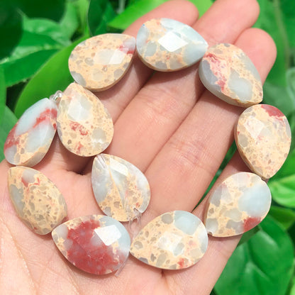 Luckacco Natural Faceted Amethysts Labradorite Aventurine Tiger Eye Water Drop Shape Stone Beads DIY Charm For Jewelry Making Bracelet