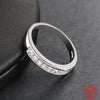 Luckacco 925 Sterling Silver Single Row Diamond Strip Ring For Women Fashion Party Jewelry Gift