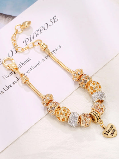 Luckacco 1PC Women's Fashion Pan Family DIY Multi Element Love Beaded Bracelet Date Travel Banquet Party Holiday Dressing Gift