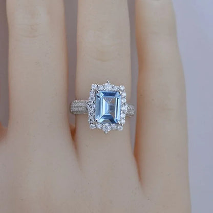 Luckacco New retro alloy luxuriously decorated women's engagement ring