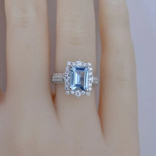 Luckacco New retro alloy luxuriously decorated women's engagement ring
