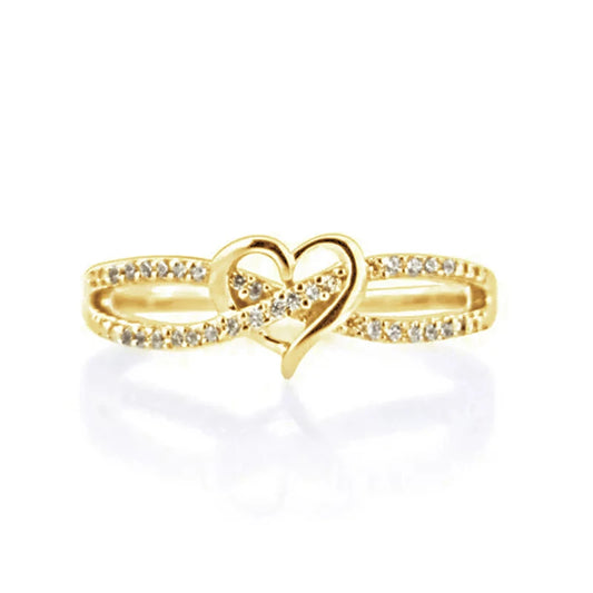 Luckacco daily picks Graceful Silver Color/Gold Color Heart Ring Lady Engagement Accessories with Bright Zirconia Bridal Wedding Band Jewelry