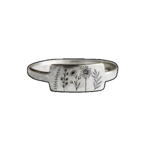 Luckacco New Fashionable Wildflowers Rings for Men Women Dandelion Flower Floral Daisy New Stylish Ring Unisex Stainless Steel Jewelry