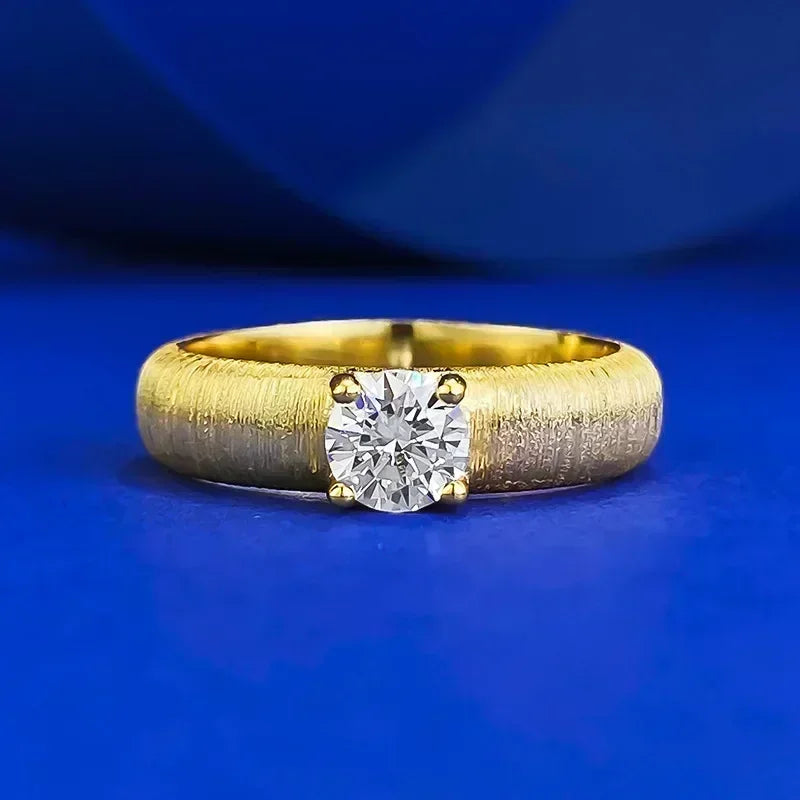 luckacco 14k gold vintage lab diamond ring 100% real 925 sterling silver party wedding band rings for women engagement jewelry gift