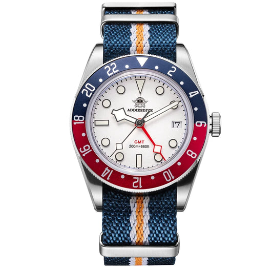 Luckacco ADDIESDIVE Luxury GMT515-24H Men's Watch Diver 200m Bubble Mirror Glass BGW9 Super Luminous Stainless Steel Men's Analog Watches