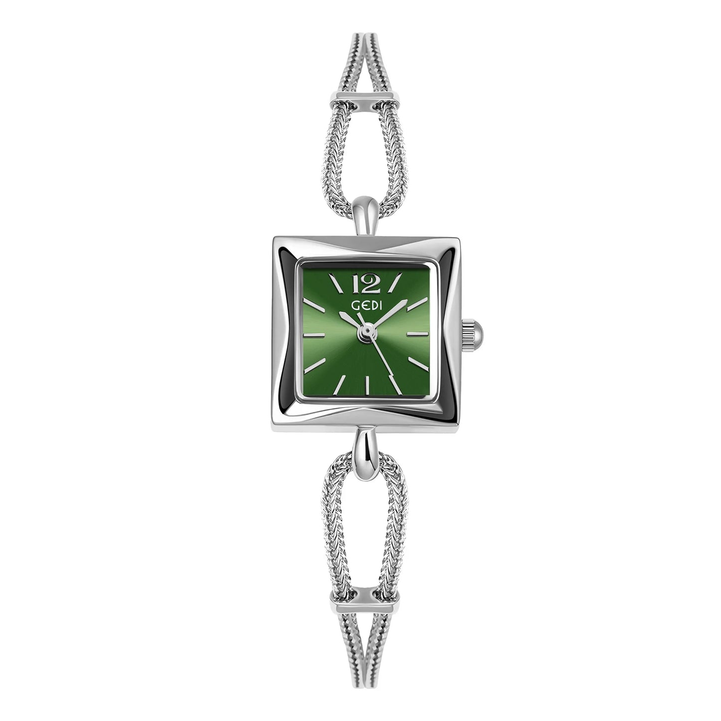 luckacco niche high-end women's watch simple small square plate alloy bracelet watch ladies medieval style quartz watch