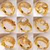 Luckacco Luxury Gold Plated Stainless Steel Geometry Rings For Women Men Open Adjustable Charm Finger Ring Wedding Party Fashion Jewelry