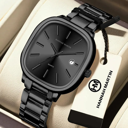 Luckacco Mens Watch Fashion Stainless Steel Strap Japanese Quartz Movement Top Brand Blue Silver 3Bar Waterproof Wrist Watch reloj hombre