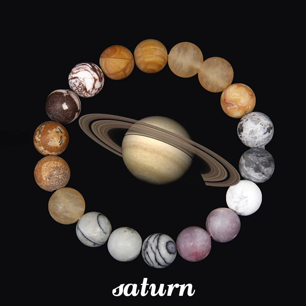 luckacco 2024 new universe galaxy bracelet simple 10mm natural sodalite turquoises stone bead bangle planet solar system earth mars gift
